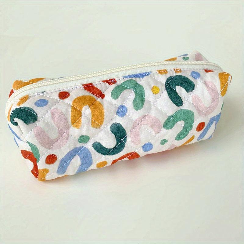 Quilted Floral Makeup Bag Travel Cosmetic Bag Toiletry Bag