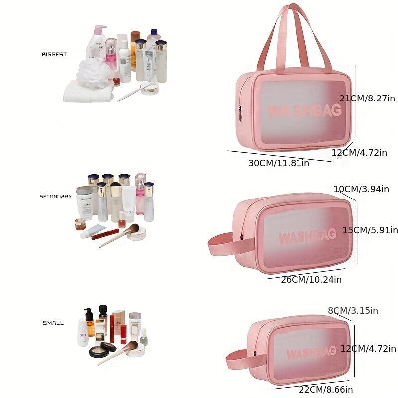 3 Pcs Travel Cosmetic Bag Set Waterproof Toiletry Bags for Men Women