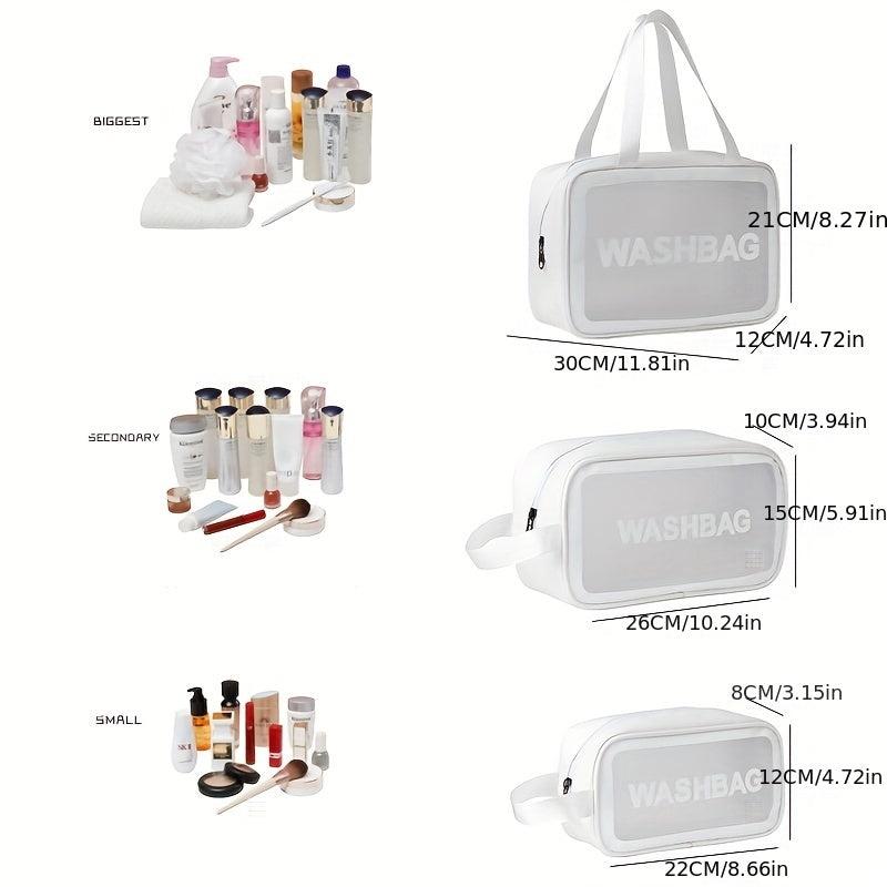 3 Pcs Travel Cosmetic Bag Set Waterproof Toiletry Bags for Men Women