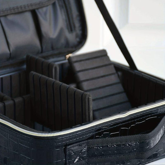 Large Travel Makeup Train Case Cosmetic Bag Organizer with Adjustable Dividers