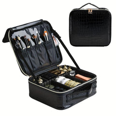 Large Travel Makeup Train Case Cosmetic Bag Organizer with Adjustable Dividers