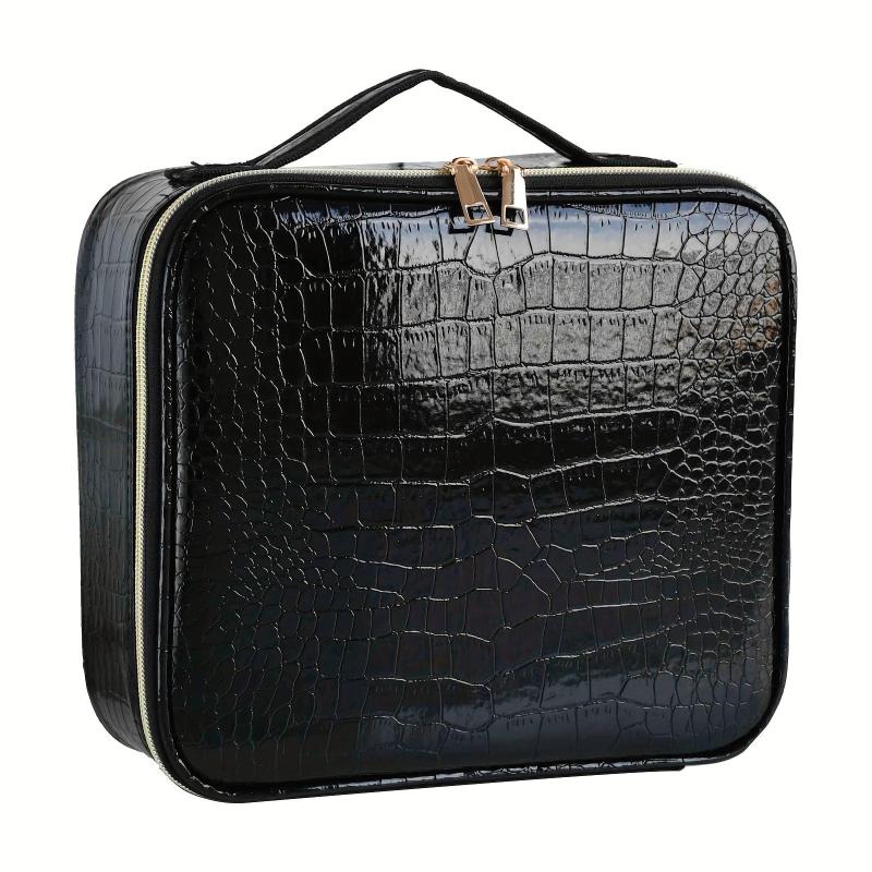 Large Travel Makeup Train Case Cosmetic Bag Organizer with Adjustable Dividers