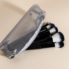 Mesh Square Makeup Bag Storage Bag Transparent Mesh Pen Pouch Gray