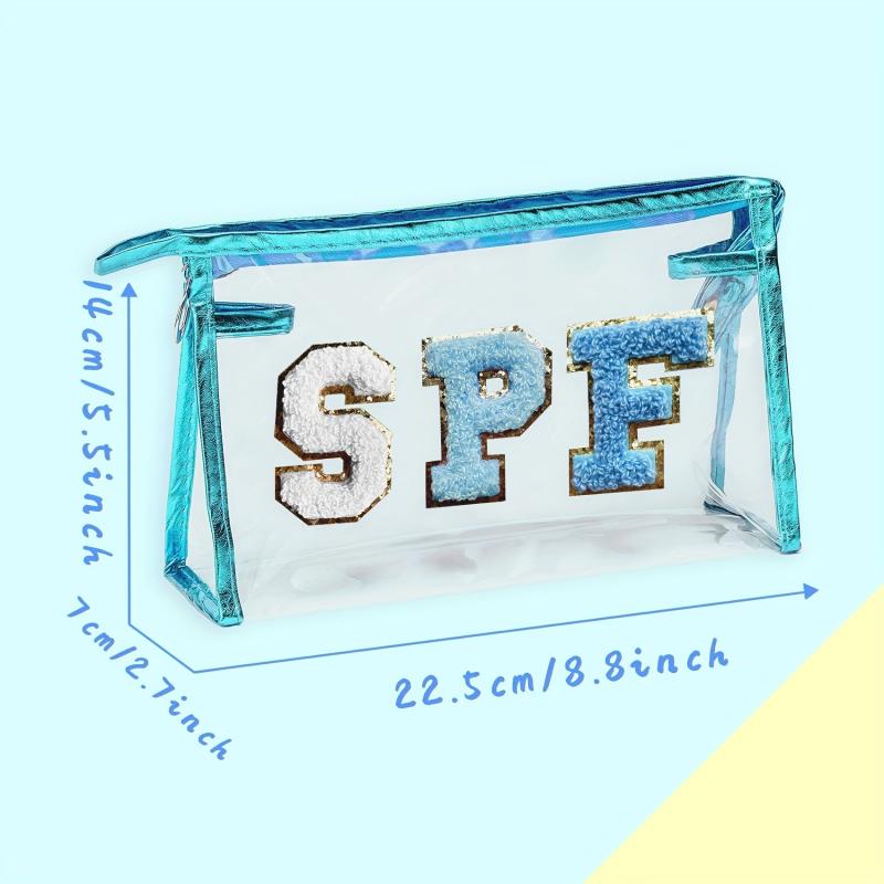 Clear SPF SUN Sunscreen Bag Makeup Cosmetic Pouch Organizer Women Girls