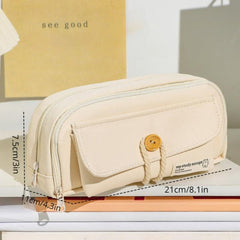 Roomy Zipper Makeup Brush Organizer Bag Pencil Case
