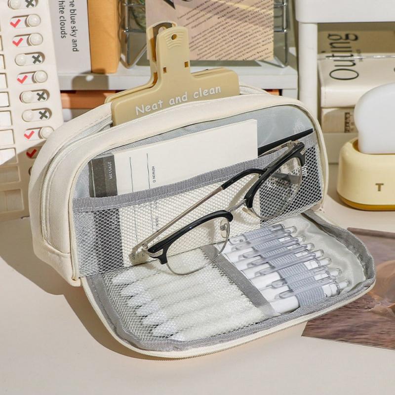 Roomy Zipper Makeup Brush Organizer Bag Pencil Case