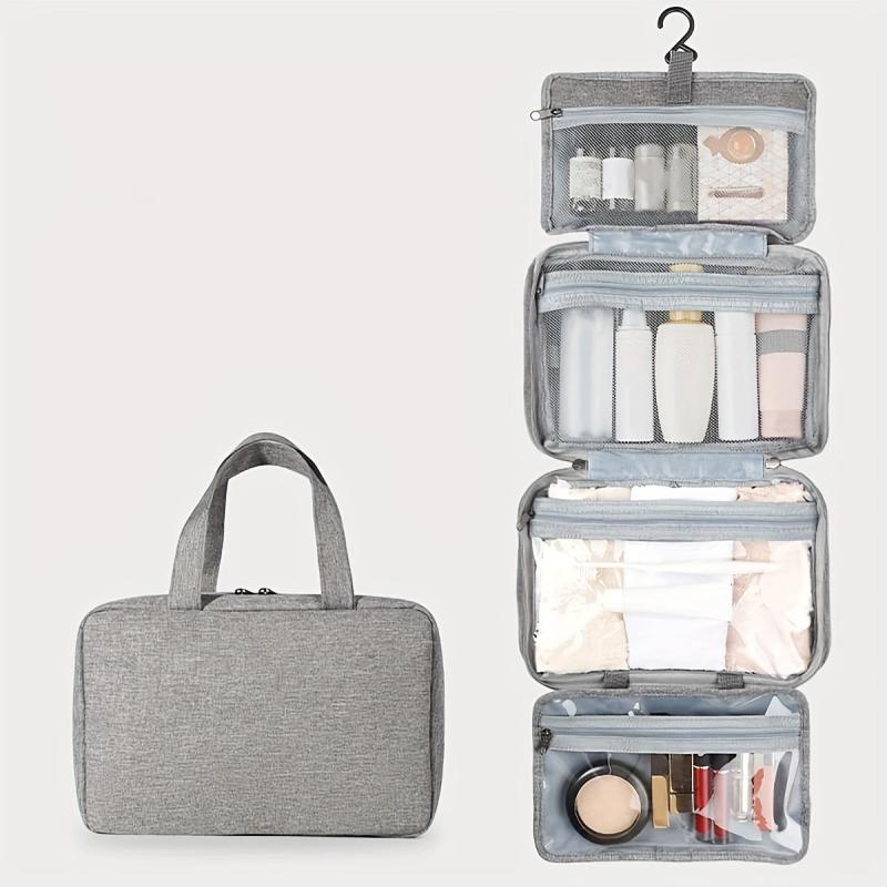 Travel Toiletry Bag with Hook Portable Cosmetic Holder Wet Dry Separation