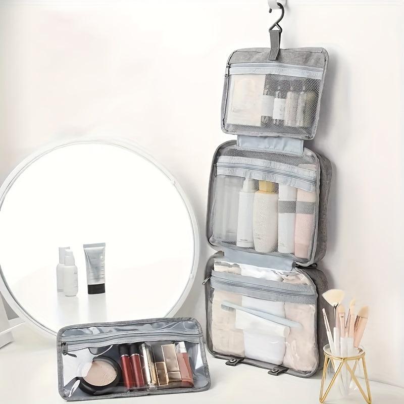 Travel Toiletry Bag with Hook Portable Cosmetic Holder Wet Dry Separation
