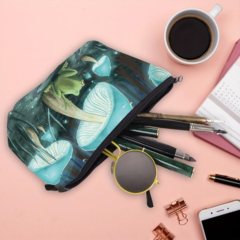 Waterproof Mushroom Frog Makeup Bag for Women and Teens