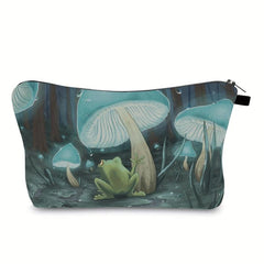 Waterproof Mushroom Frog Makeup Bag for Women and Teens