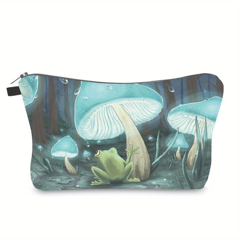 Waterproof Mushroom Frog Makeup Bag for Women and Teens
