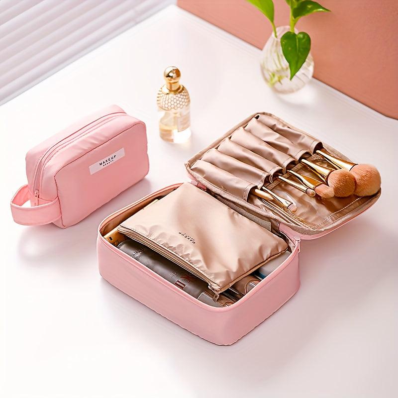 2pcs Travel Makeup Bag Cosmetic Case For Women And Girls
