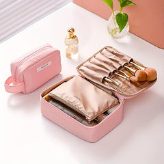2pcs Travel Makeup Bag Cosmetic Case For Women And Girls