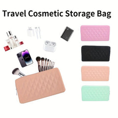 Silicone Makeup Bag Zipper Roomy Makeup Brush Holder Organizer