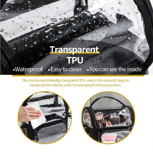 Makeup Brush Holder Case Clear Waterproof Organizer Bag