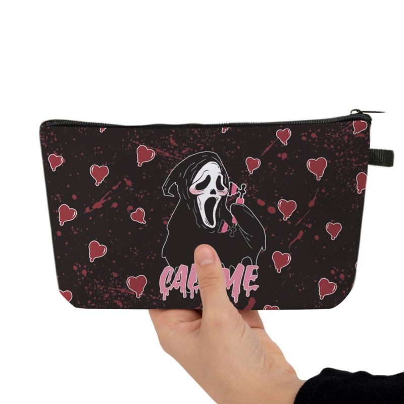 Skull Pattern Makeup Bags Waterproof Toiletry Pouch Halloween Gift