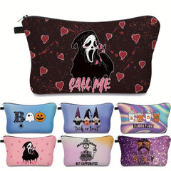 Skull Pattern Makeup Bags Waterproof Toiletry Pouch Halloween Gift