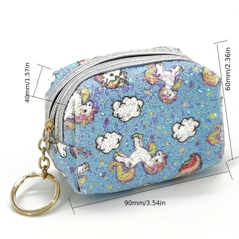 Glitter Unicorn Wallet Mini Lipstick Makeup Pouch