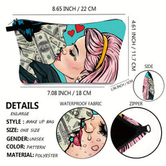 Stylish Cosmetic Bag with Coin Purses & Brush Organizer
