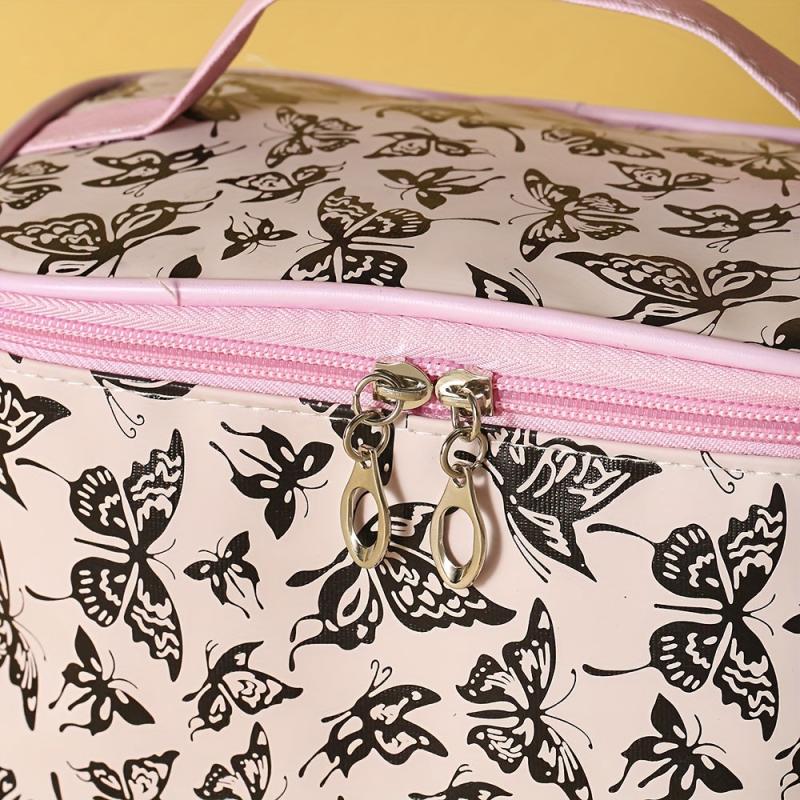 Large Capacity Butterfly Makeup Bag Waterproof Multifunctional with Brush Holder