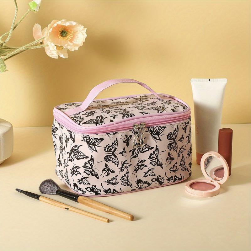 Large Capacity Butterfly Makeup Bag Waterproof Multifunctional with Brush Holder