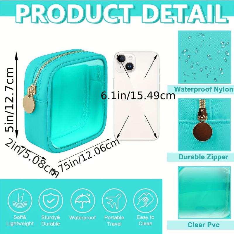 Clear Travel Makeup Bag Small Cosmetic Zipper Pouch Translucent Coin Purse