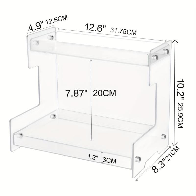 2 Tier Acrylic Bathroom Organizer Countertop Makeup Vanity Perfume Spice Rack