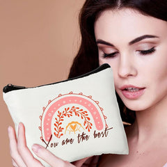 Small Canvas Cosmetic Bag Zipper Toiletry Storage