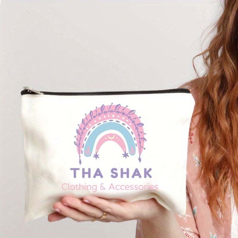 Small Canvas Cosmetic Bag Zipper Toiletry Storage