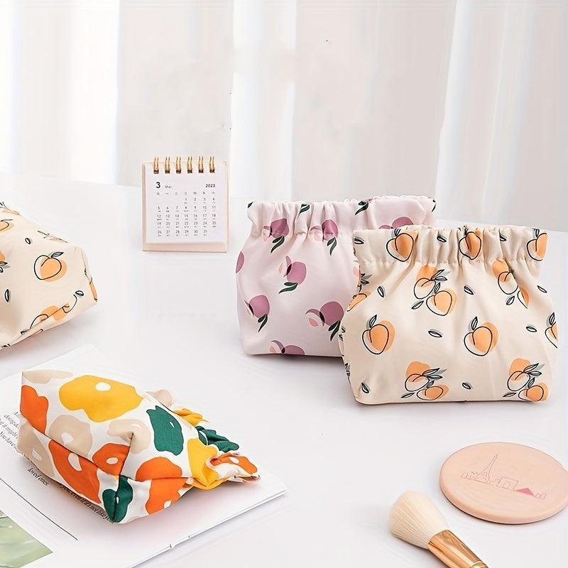 Self Closing Small Makeup Pouch Mini Travel Storage Bag For Women