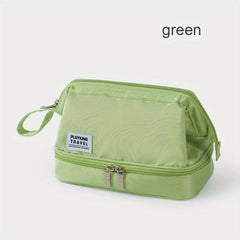 Double Layer Travel Toiletry Bag Portable Makeup Pouch Organizer