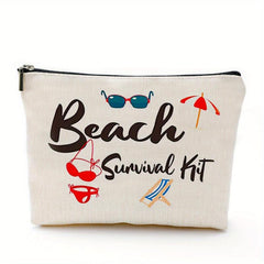 Beach Survival Kit Cosmetic Bag for Women - Funny Makeup Bag