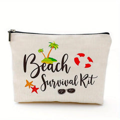 Beach Survival Kit Cosmetic Bag for Women - Funny Makeup Bag