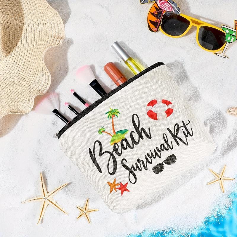 Beach Survival Kit Cosmetic Bag for Women - Funny Makeup Bag