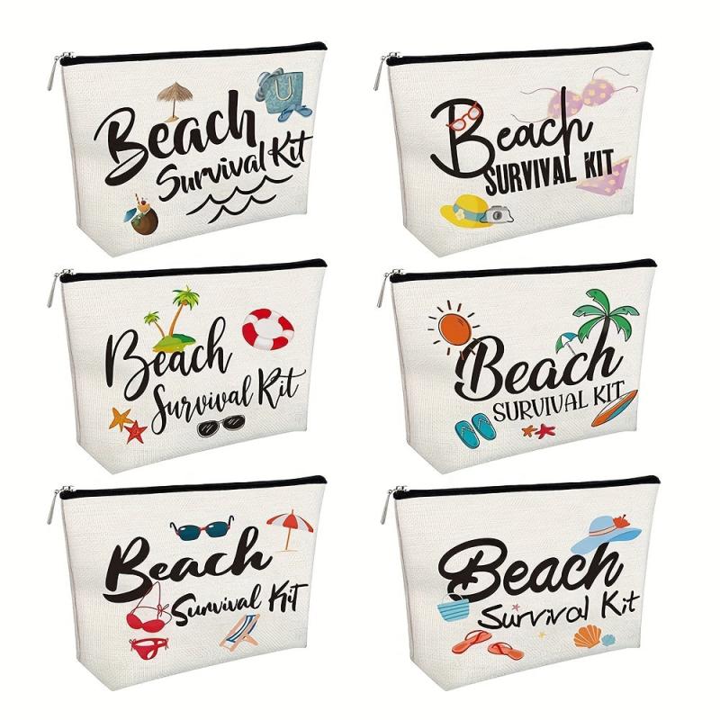 Beach Survival Kit Cosmetic Bag for Women - Funny Makeup Bag