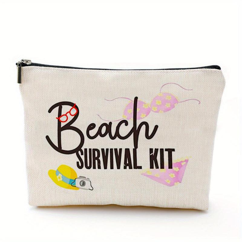 Beach Survival Kit Cosmetic Bag for Women - Funny Makeup Bag