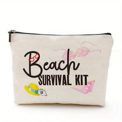 Beach Survival Kit Cosmetic Bag for Women - Funny Makeup Bag