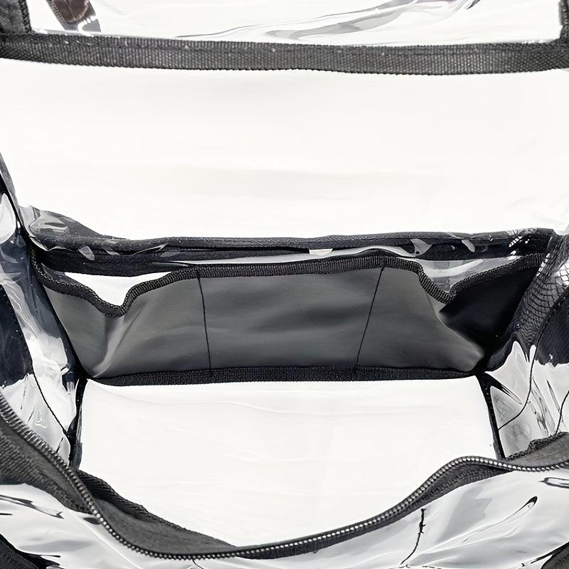 Clear Makeup Organizer Bag Cosmetic Bag With Sturdy Zipper And External Pockets