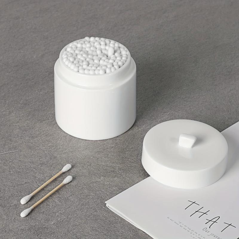 Ceramic Cotton Swabs Holder Organizer with Lid