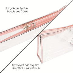 4pcs Clear Makeup Travel Bag Waterproof PVC Portable Zip Beach Bag