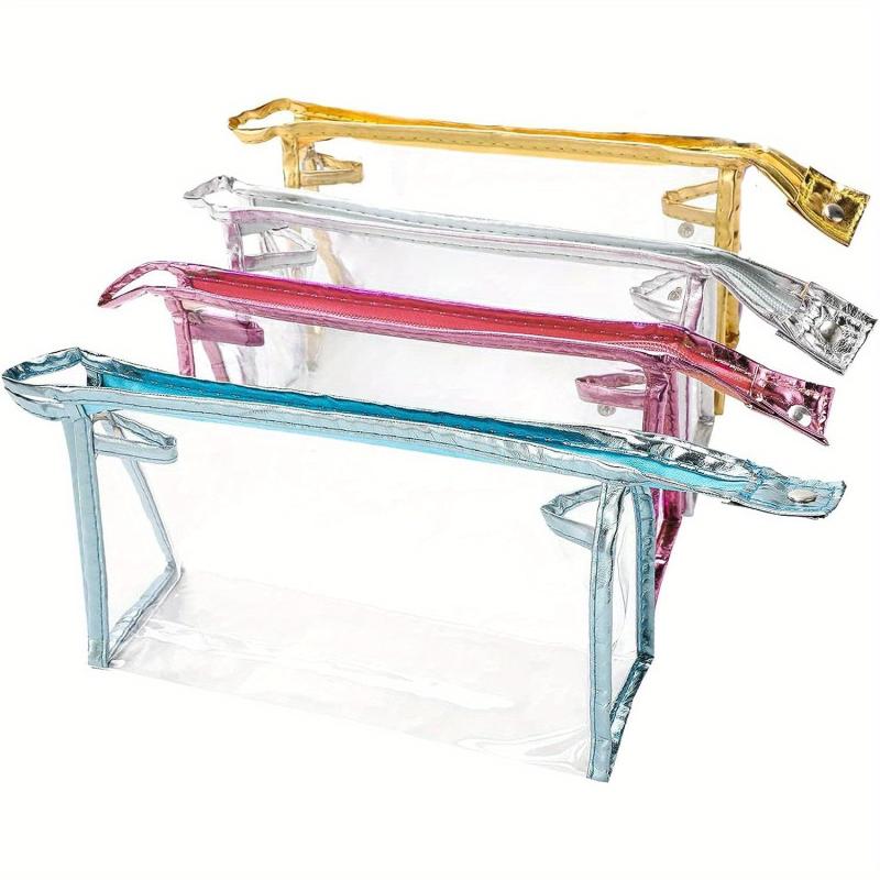 4pcs Clear Makeup Travel Bag Waterproof PVC Portable Zip Beach Bag