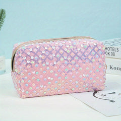 Sequin Cosmetic Bag for Women and Girls - Travel and Toiletry Organizer