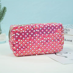 Sequin Cosmetic Bag for Women and Girls - Travel and Toiletry Organizer