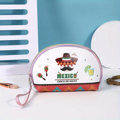 Mexico City Print Makeup Bag Portable Toiletry Bag for Women