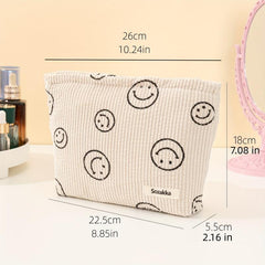 Smiling Face Makeup Bag Smile Dots Makeup Pouch Zipper