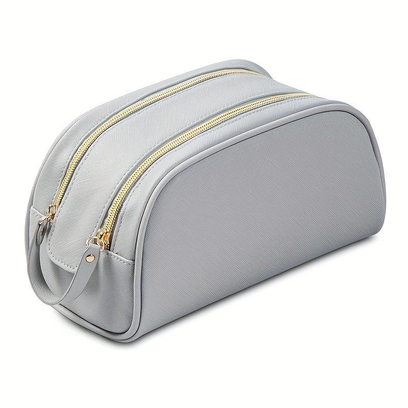 Double Zipper Cosmetic Bag Water Resistant Make Up Pouch Travel Toiletry Bag