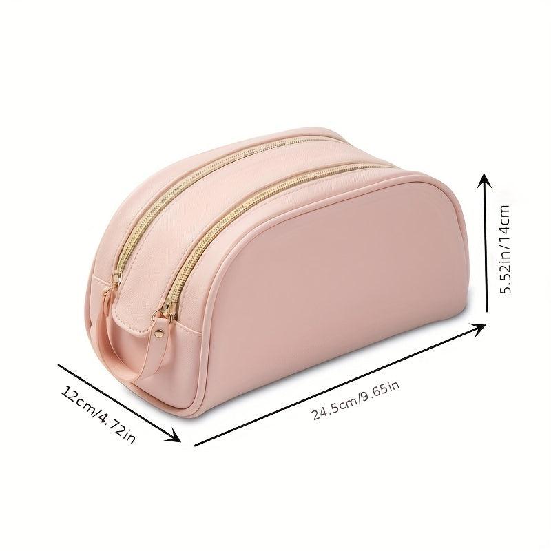 Double Zipper Cosmetic Bag Water Resistant Make Up Pouch Travel Toiletry Bag