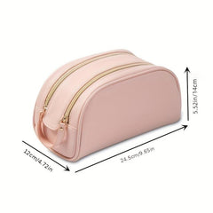 Double Zipper Cosmetic Bag Water Resistant Make Up Pouch Travel Toiletry Bag