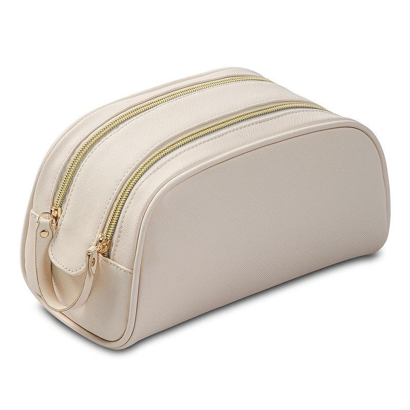 Double Zipper Cosmetic Bag Water Resistant Make Up Pouch Travel Toiletry Bag
