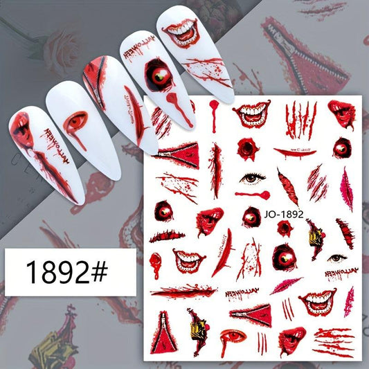 Halloween Nail Art Stickers Self Adhesive Decals